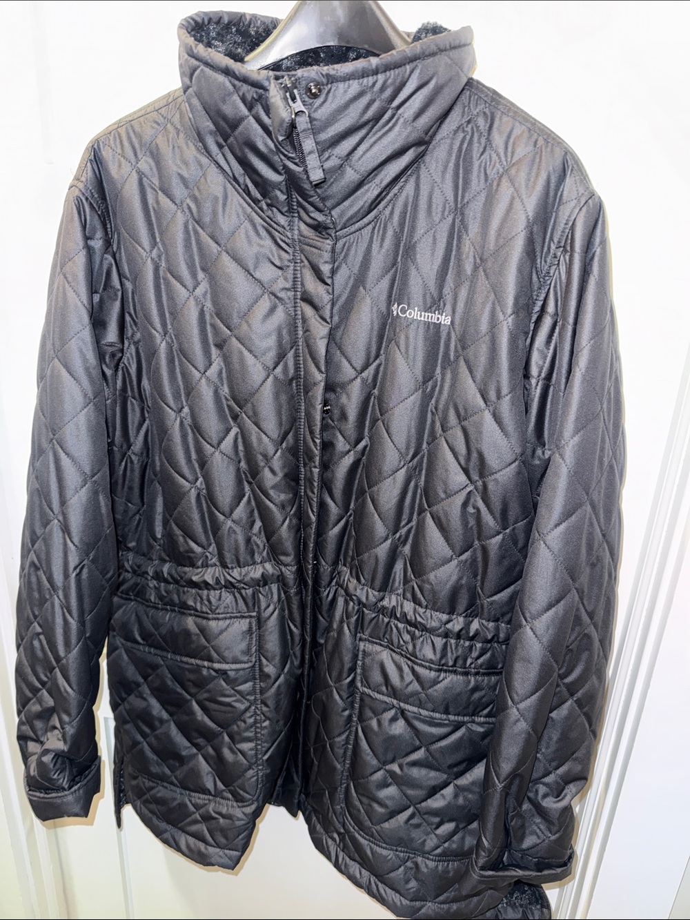 Columbia Women's Copper Crest Novelty Diamond Quilted Jacket Black XXL Like New